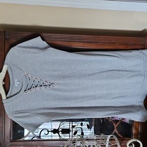 Love, Fire Gray Lace-Up Dress